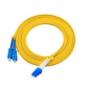 China 3 Meters LC To SC Single Mode Fiber Jumpers Yellow Jacket Easy Installation supplier