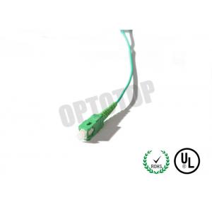 China Зеленый PVC расквартировывая блеск интерфейса отрезка провода мультимодный OM1 2mm APC оптического волокна supplier