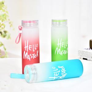 400ml Colored Frosted Glass Water Bottle Borosilicate Portable reusable