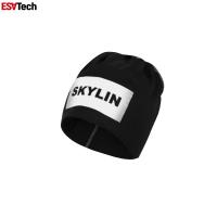 China Light Black Reflective Knit Hat Fluorescent Beanie Hats Female Autumn Winter Warm Ear Protection on sale