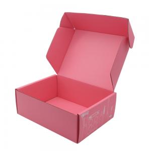 China Personalised Corrugated Cardboard Empaques Para Envios Custom Size Hot Pink Shipping Boxes And Bag supplier