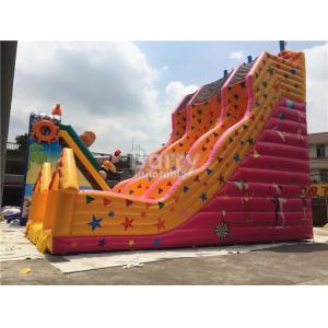 Climbing Dry Bouncy Stars Shine Inflatable Water Slides For Outdoor