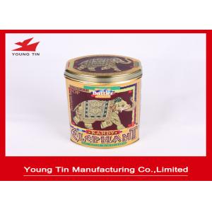 China Big Leaf Tea Packaging Oval Tin Box , Metal Tinplate Material Tin Buckets Custom Printed supplier