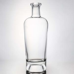 China Logotipo personalizado 700ml 1000ml Limpio Flint Gin Rum Champagne Liquor Botella de vidrio con corcho supplier