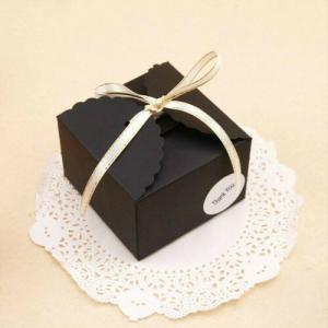 LSX Black Paper Boxes Birthday Wedding Favour Bomboniere Cake Candle Gift Boxes