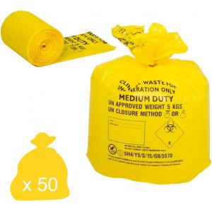 Disposal Plastic Yellow Clinical Infectious Waste Bag In Roll