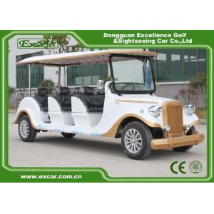 White 6 Seats Electric Classic Cars AE Approved Classic Car Golf Carts