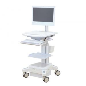 ABS Hospital Workstation All In One Computer Cart Trolley With Mute Castor Wheel