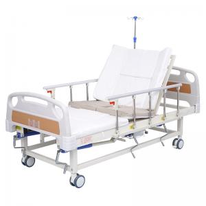 China manual adjustable elderly care products used nursing frame function hospital medical bed with toilet supplier