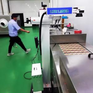 40W CO2 RF Online Flying Laser Marking Machine for Pet Bottles Conveyor Included Logo Laser Printer