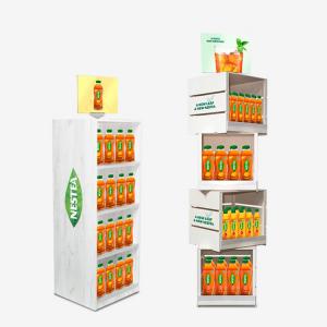 Stackable Free Standing Display Rack Supermarket Beverage Juice Display Stand