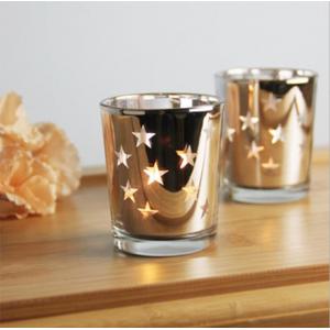 Star candle holder mercury glass candle holder/jar/cup tealight candle holder for wedding gift