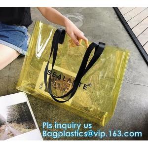 China Promotional PVC Clear Beach Towel Bags, PVC reusable beach bag, Sand Bags Cosmetic Bag Handbag, Handle bag/pvc handle ba supplier