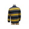 Black And Yellow Mens Knitted Polo Shirt , Long Sleeve Collar T Shirt With