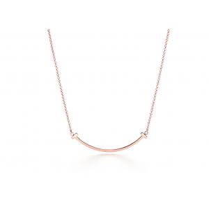 18K Rose Gold Neklace , Smile Pendant Necklace 16-18inch Adjustable length