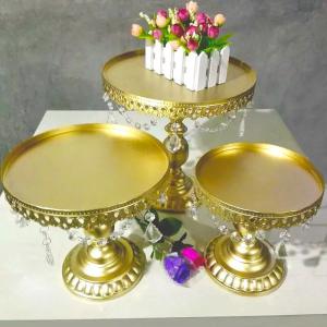 China 8 Inch Diameter Gold Dessert Trays , Rustproof Cupcake Display Tray supplier