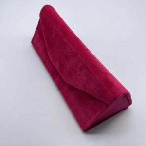 China Velvet Exteriors Pink Eco Sustainable Glasses Case With Magnet Button Flap supplier