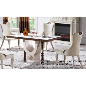 6 person rectangular natural marble table hotel dining room furniture