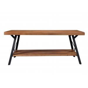 Metal Legs 43inch Livingroom End Table Rustic Wood Coffee Table 34lb