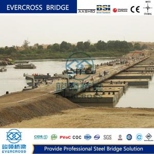 Traffic Temporary Floating Pontoon Bridge Steel Beam Bridge For Heavy Equipments