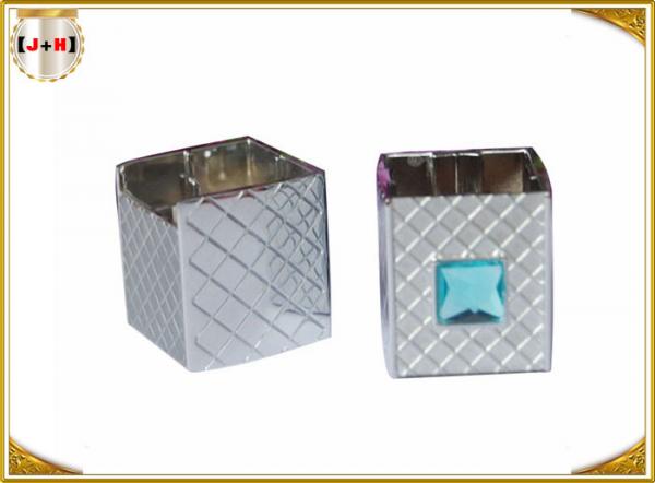 Gunmetal Square Shape Distinct Twist Metal Caps For Perfume Bottle