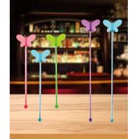 China Acrylic Butterfly Drink Stirrers Coffee Bar Equipment Cocktail Stir Sticks on sale