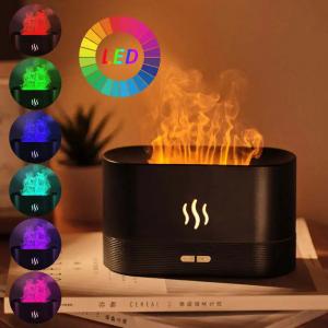 China 180ML Colorful Changeable USB Flame Effect Humidifier Essential Oil Fire Simulation Smart Mute Aroma Diffuser With RGB light supplier