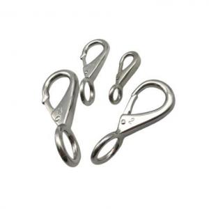 Polished Stainless Steel Fixed Eye Snap Hook for Dog Leash and Keychain Attachment