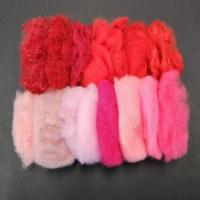 China 32mm Colored Polyester Fiber Red Pink PET Staple Fiber Recycled on sale