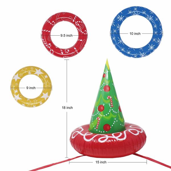 EN71 6P PVC Inflatable Christmas Tree Toss Game For Christmas Parties