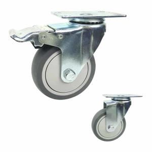 100mm 198lbs Capacity Soft Rubber Caster Wheels With Covers