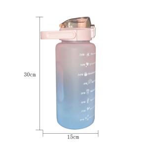 Unisex Sports Silicone Water Bottle Customized Logo 2000ml Water Bottle With Straw