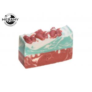 China Pure Natural Organic Handmade Soap , Red Rose Gessential Oil Bar Soap Moisturizing supplier