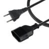 EU 2ピン オス-メス延長コード 1.2m ヨーロッパAC電源延長ケーブル 家庭 キッチン オフィス 屋内家電用