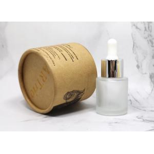 China Empty Cosmetic 20 Ml Frosted Glass Hair Oil Packaging Bottles Wih Paper Tubes supplier
