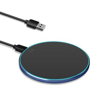 China Portable  2 In 1  Qi Wireless Charging Pad 10W Mirror Surface For Mobile Phone wholesale
