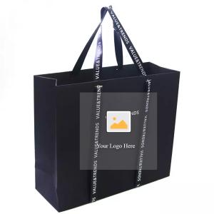 China OEM 20x25x10cm Personalized Paper Garment Bags With Satin Ribbon supplier
