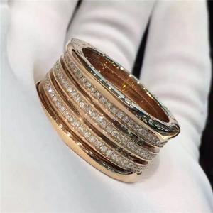 B.zero1 4-band ring in 18kt pink gold with pave diamonds AN857022