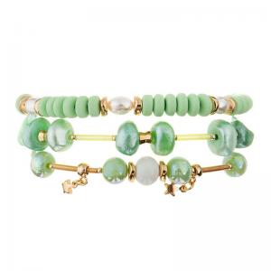 Geometric Fresh Green Color Crystal Beads Bracelets Vintage Style Gift For Her