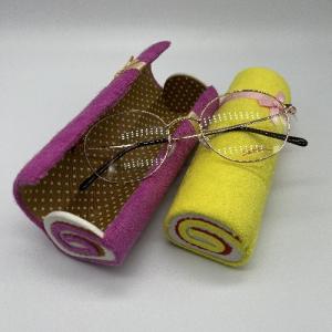 China PU Leather Kids Cute Fabric Sunglasses Metal Eyeglass Case Yellow Luxury Outdoor supplier
