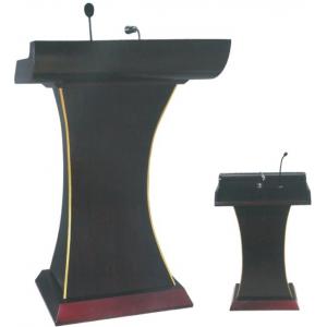 China Solid Wooden Base Hotel Display Stand Standing Podium Desk MDF Body supplier