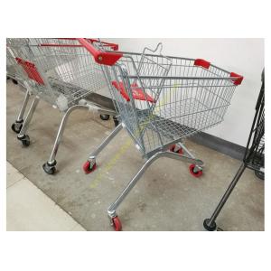 Removable Wheeled Supermarket Shopping Cart / Steel Wire Carts With PVC Wheels