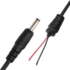 China CUSTOM DC Barril Jack Hombre 2.1X5.5mm a Despojado de alambre de lata Pigtail Cables de extremo desnudo con SR Grommet supplier