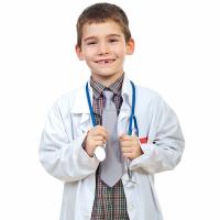 China Custom Size Kids Doctor Costume Scientist Children Surgeon Doctor Lab Coat on sale