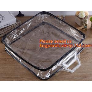 Eco-friendly wholesale travel cosmetic bag clear zipper pvc cosmetic bag for women