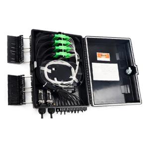China 16 Core Outdoor Black Fiber FTTH Distribution Box 1X16 PLC Splitter Box supplier