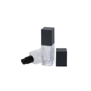 China Transparent Square Makeup OD32mm Foundation Glass Bottle 20ml 30ml Cosmetic Primer Dispenser supplier