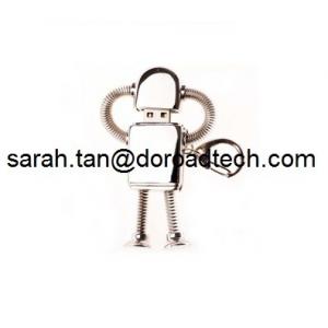 China Wholesale Metal Robot USB Pen Drive with Key Chain supplier