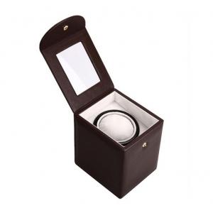 Luxury leather plastic watch box with button