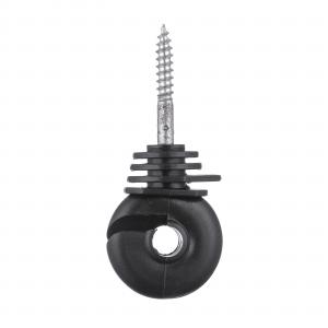 China Steel Black Electric Fencing Wood Post Insulator Screw In Ring Insulator With Knurled wholesale